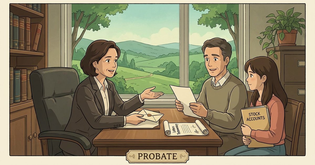 How can an estate representative obtain stock account information needed for a probate filing? NC