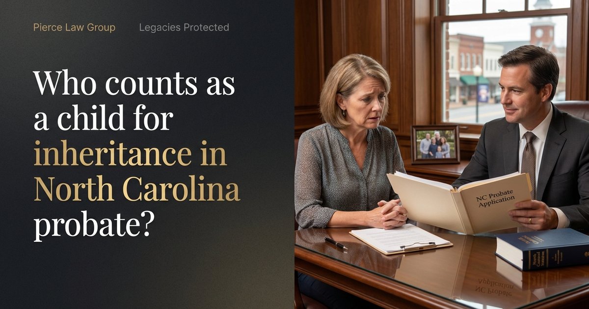Can someone claim to be my spouse’s child and take the estate if they aren’t actually the biological or legal child? NC