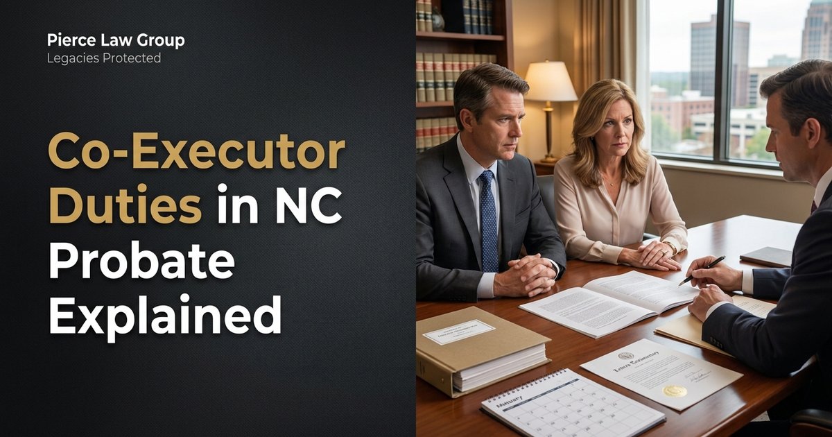 What does it mean to serve as a co-executor during probate? NC