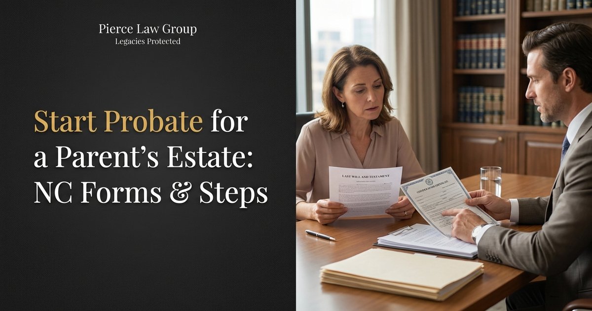 What forms and documents do I need to start probate for a parent’s estate? NC