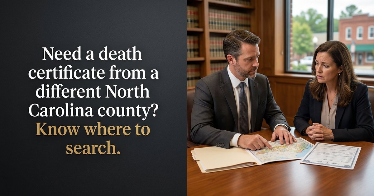 If someone died at a hospital in a different county, which office keeps the official death certificate? NC
