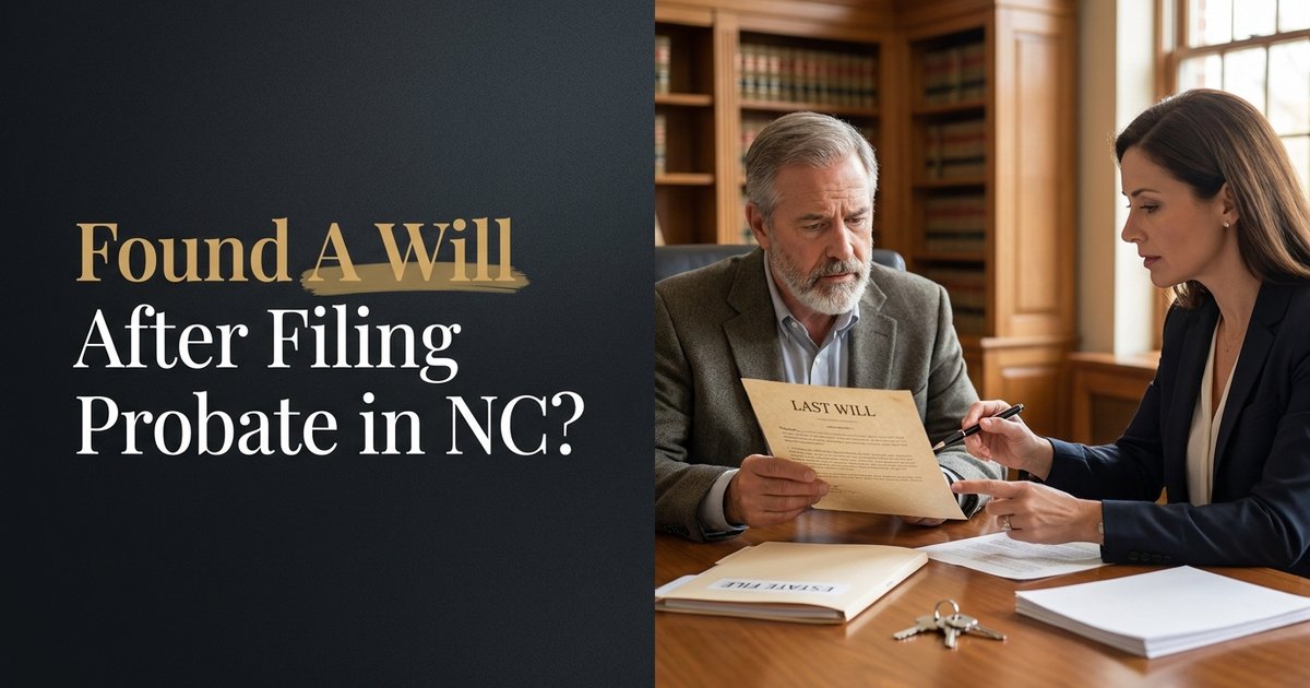 What happens if a will turns up after probate paperwork has already been filed? - NC