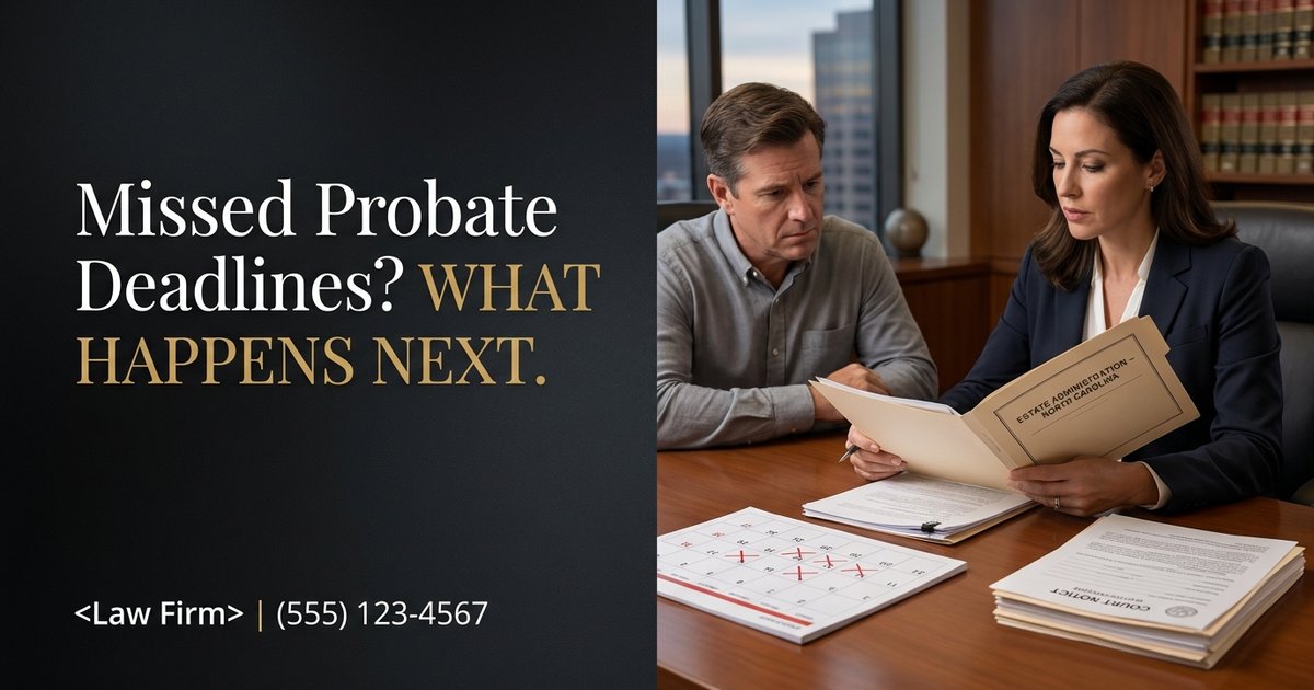 What happens if I missed deadlines in probate and the court steps in to manage the estate? - NC