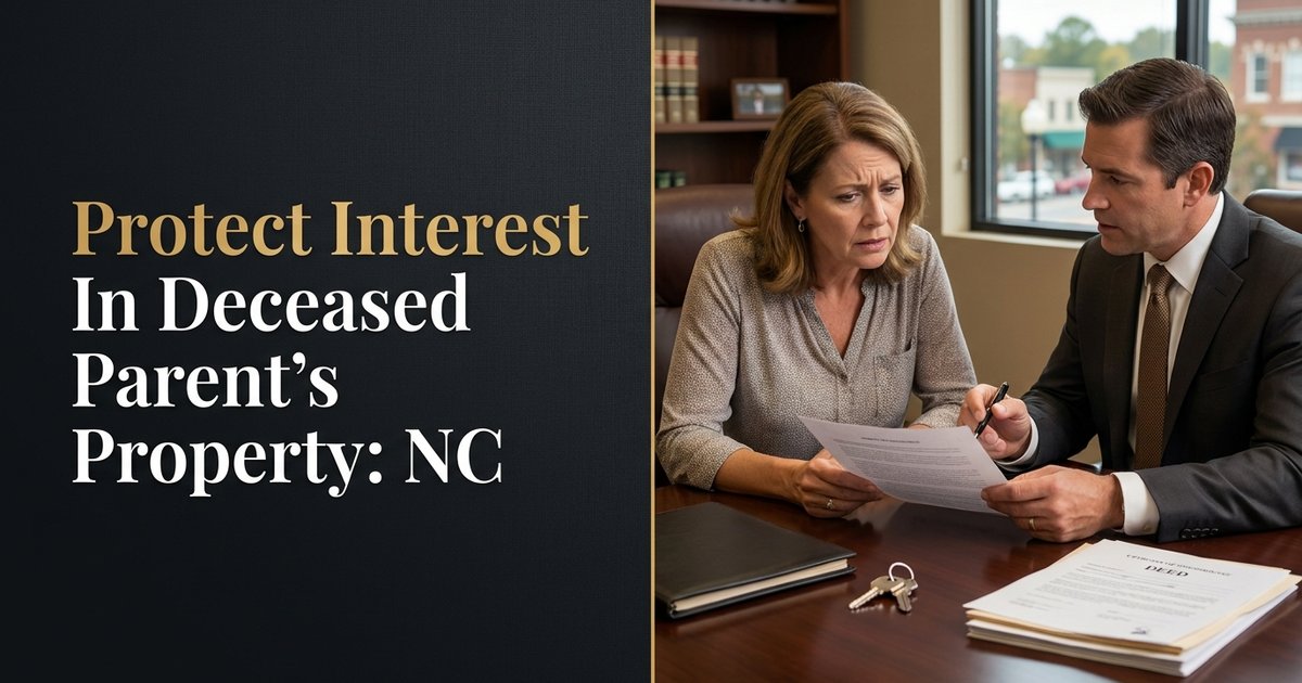 How do I protect my interest in my deceased parent's property if I received a letter from my sibling's lawyer? - NC