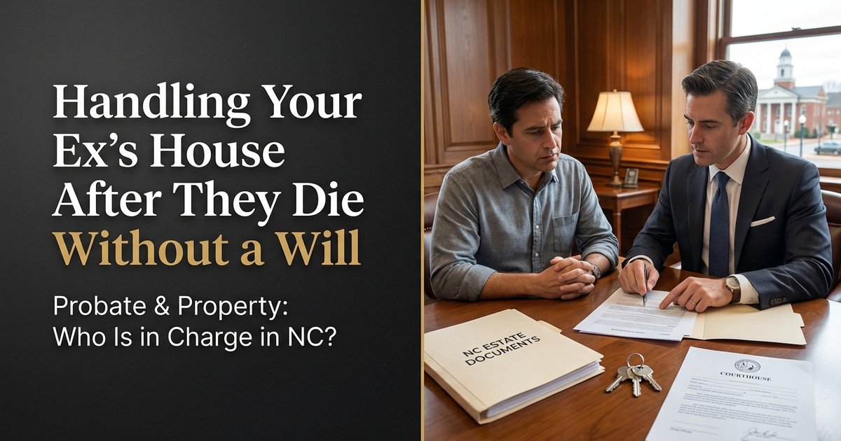 If my ex died without a will, who is supposed to handle the house and the loan during probate? - NC