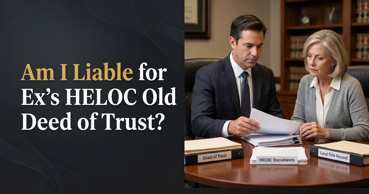 If my name is still listed on a deed of trust for my ex’s house, can I be responsible for a home equity line of credit they took out later? - NC