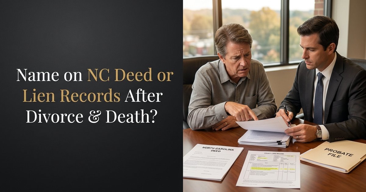 What should I do if county records show my name connected to the property even though I’ve been divorced for years? - NC