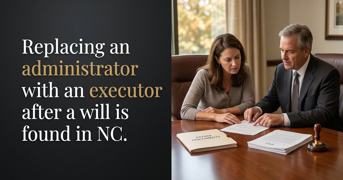If someone was appointed administrator before the will was filed, how do their powers get revoked and replaced once the will is accepted? - NC