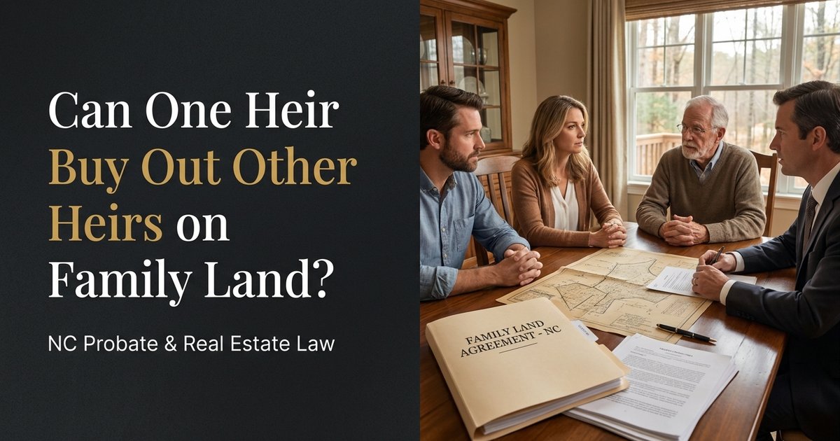 Can one heir buy out the other heirs when family land is inherited by multiple relatives? - NC