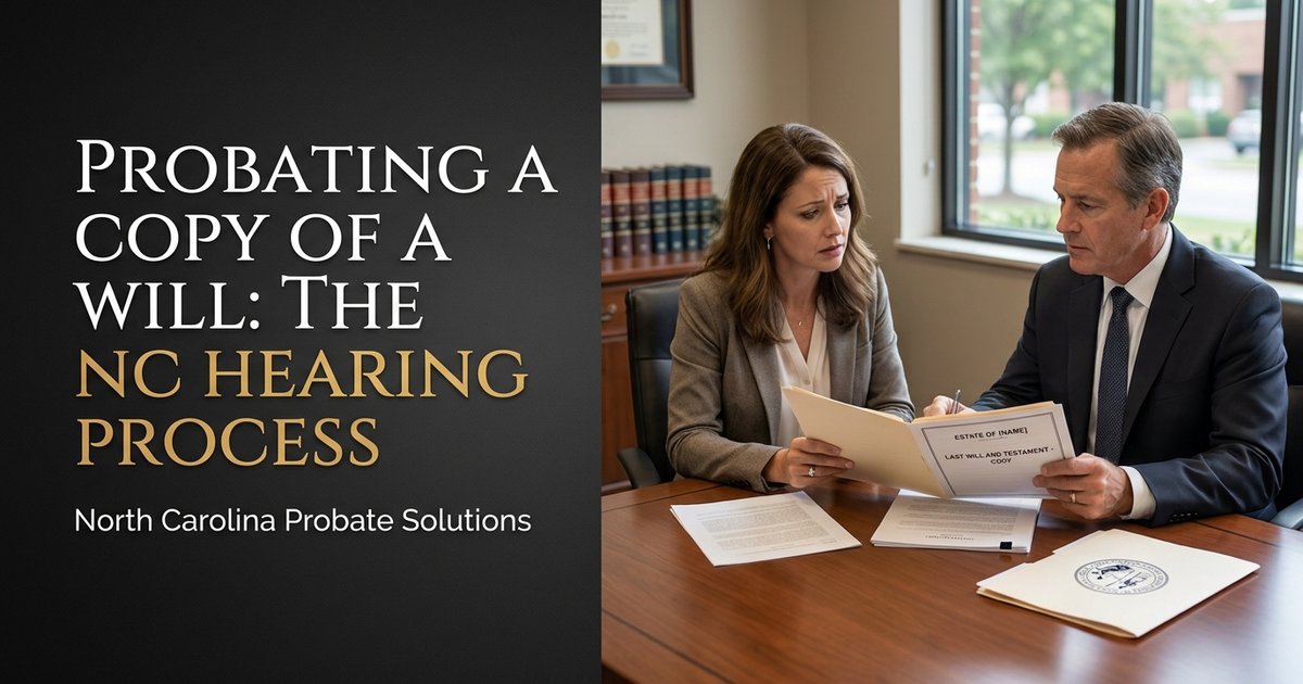 What happens at the hearing to probate a copy of a will when the original can’t be found? - NC