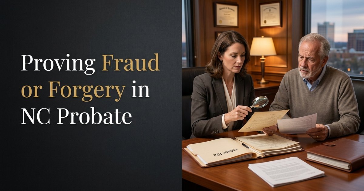 How do I prove fraud or forgery in a probate case involving family members? - NC