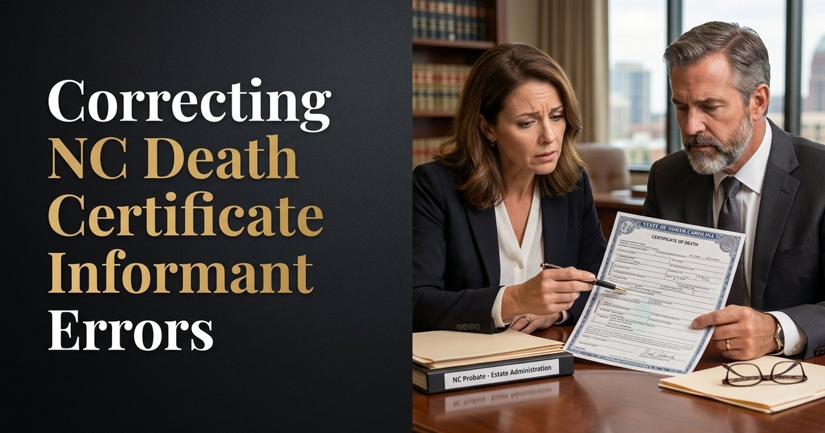 How can I get a death certificate amended if the wrong person was listed as the informant? - NC
