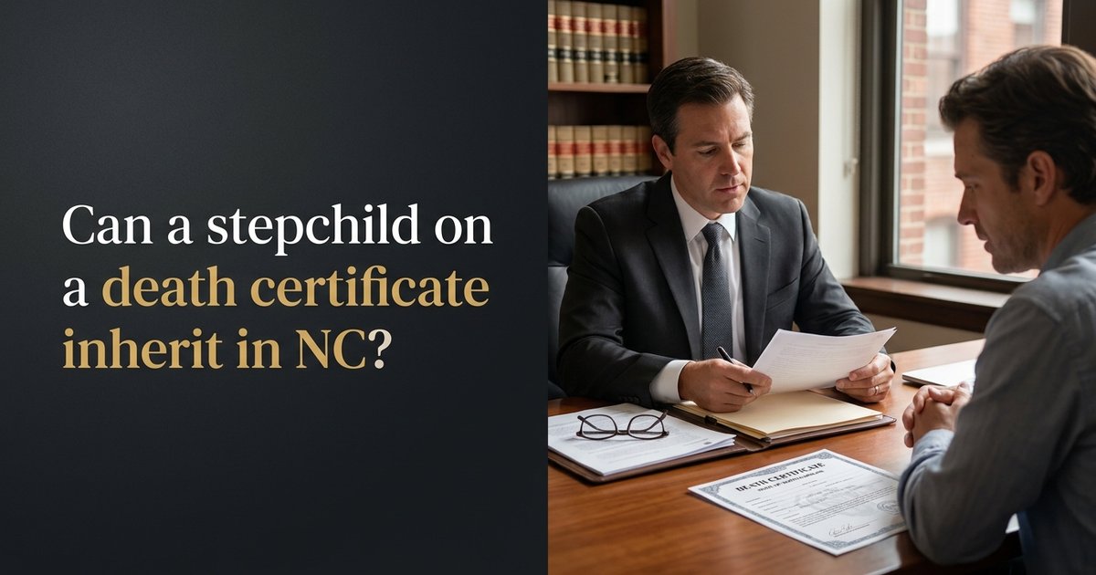 Can a stepchild be treated like a legal heir if they were listed incorrectly on a death certificate? - NC