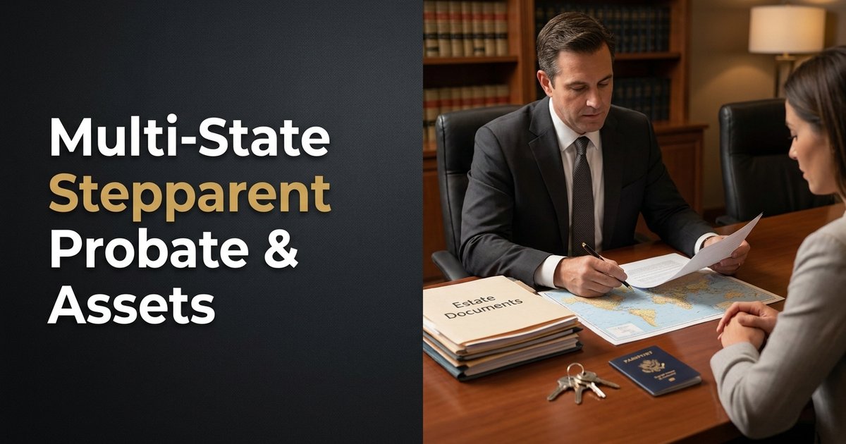 What do I do if my stepparent lived in one state when they died but had assets in another state and another country? NC
