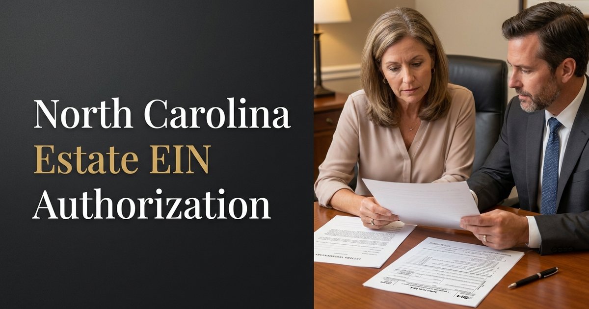 Can my attorney apply for an estate EIN for me, and what authorization do they need? NC