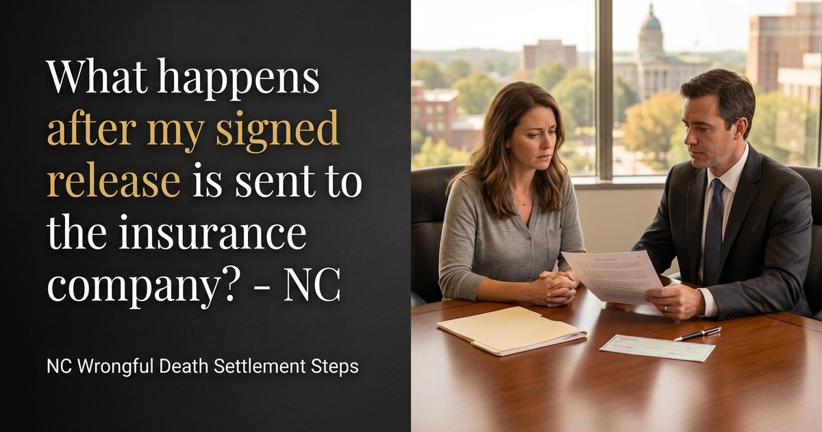 What happens after my signed release is sent to the insurance company? NC