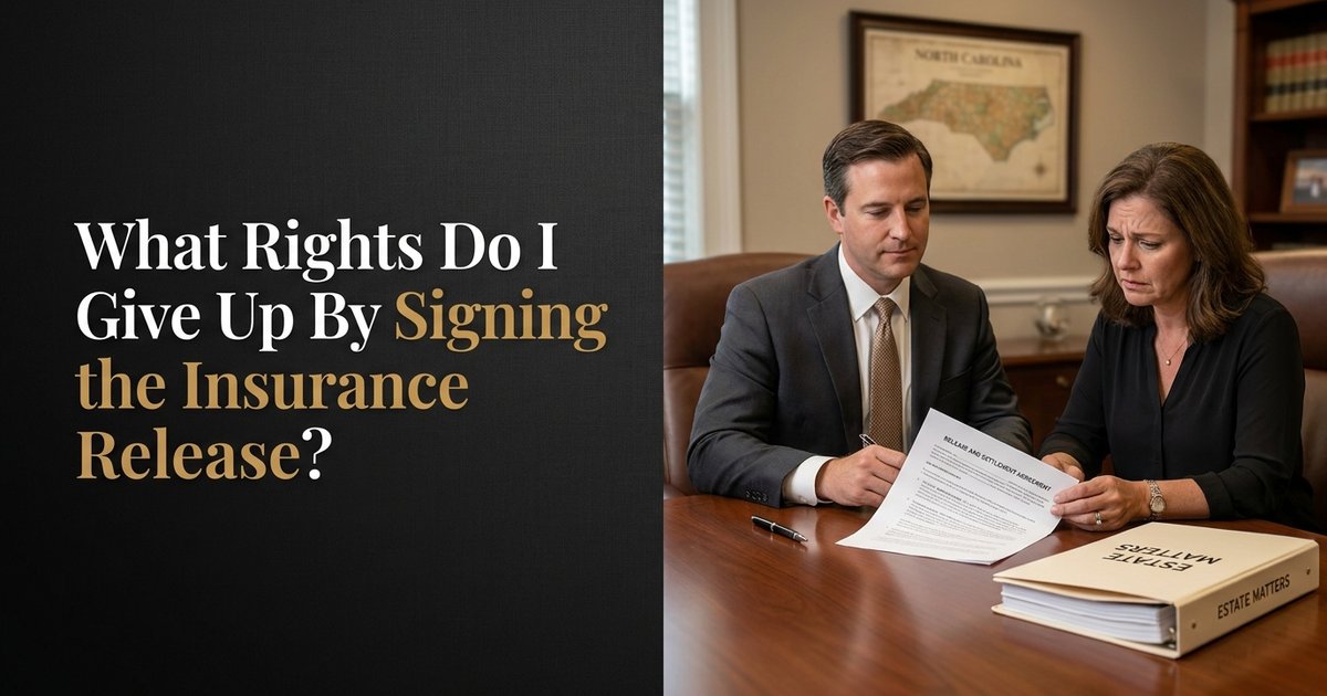 What rights am I giving up if I sign the insurance company’s release? NC