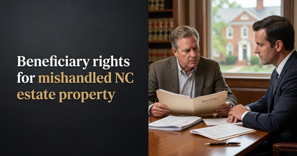 What rights do I have as a beneficiary when I believe estate property is being mishandled? - NC