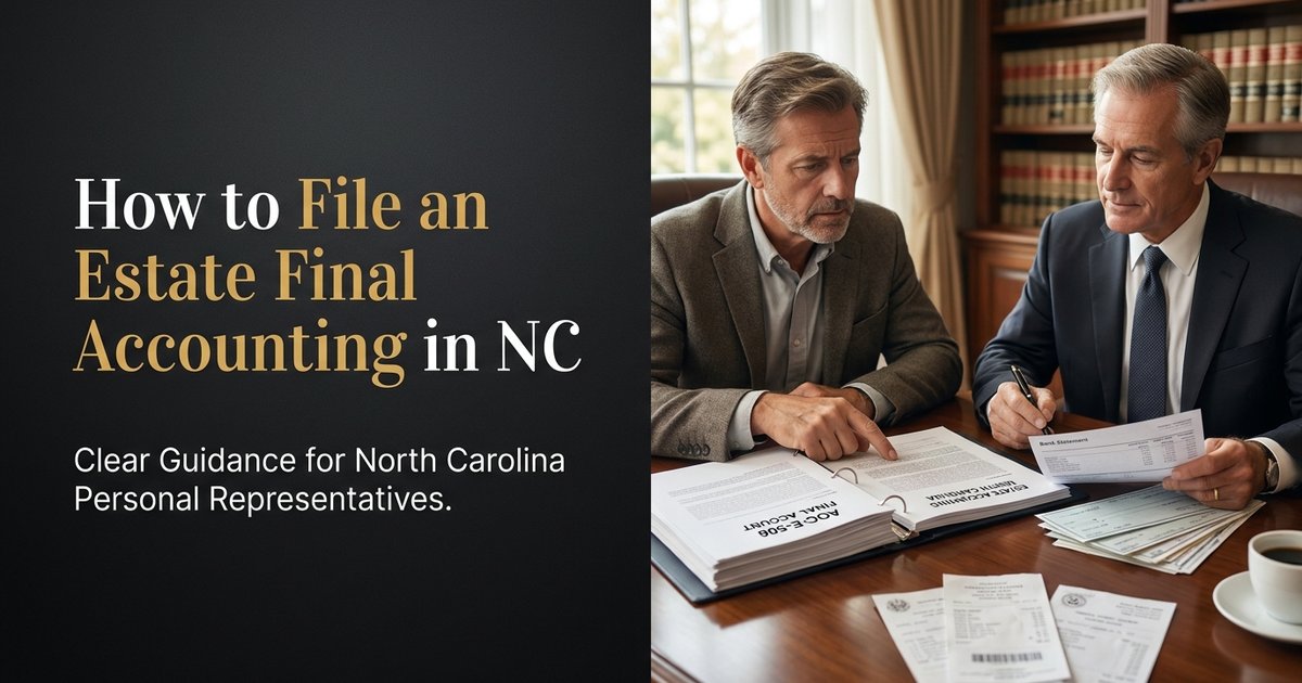 How do I prepare and file a final accounting for an estate? NC