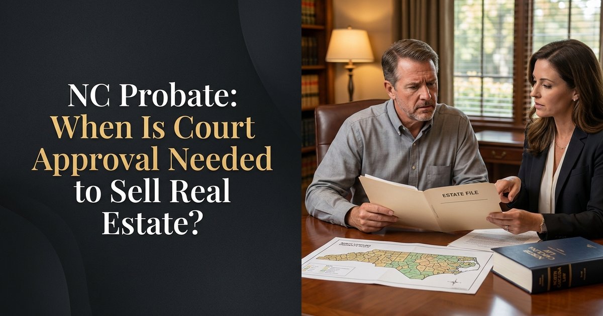 When does the court require a separate petition or hearing to approve the sale of estate real estate? - NC
