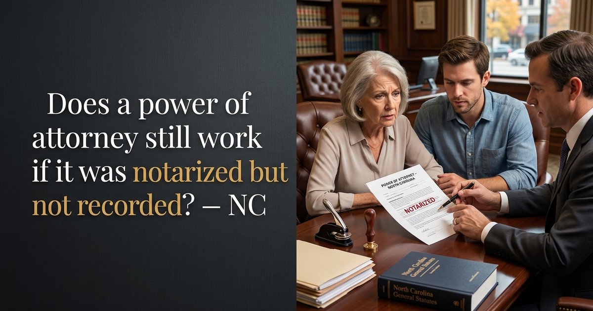 Does a power of attorney still work if it was notarized but not recorded? NC