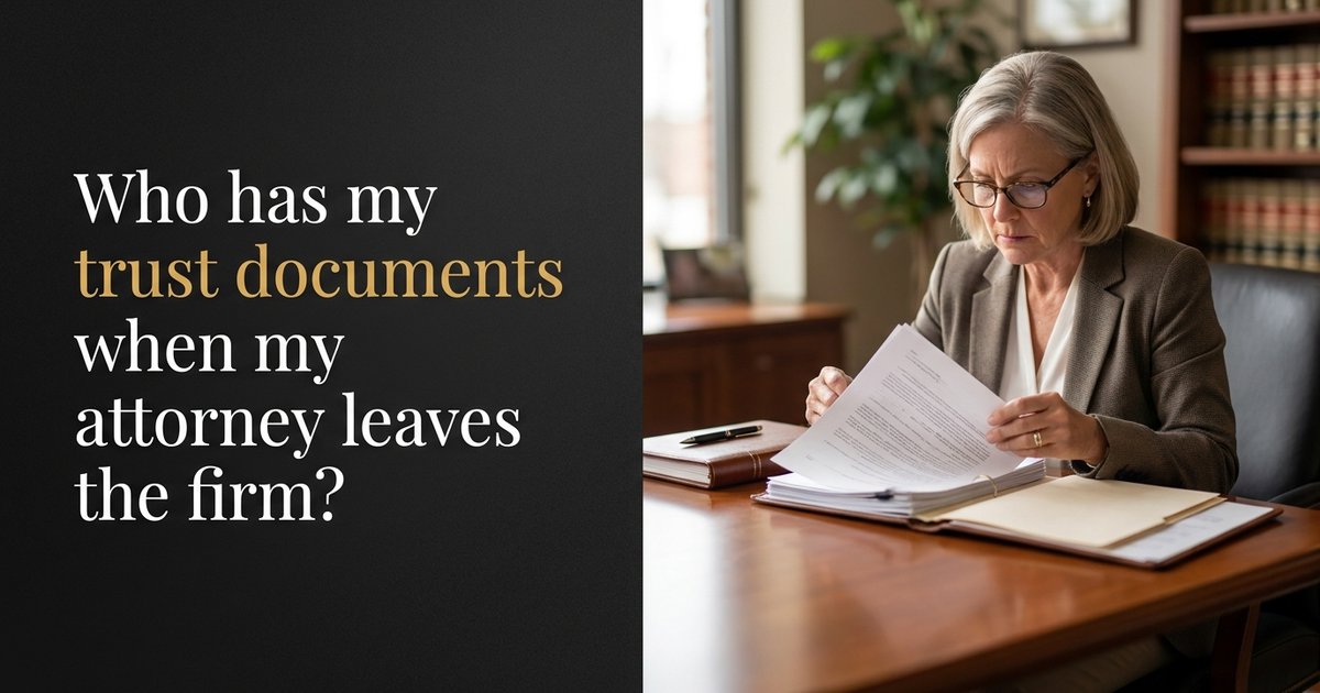 If my attorney leaves a firm, who has my trust documents and how do I get a copy? NC