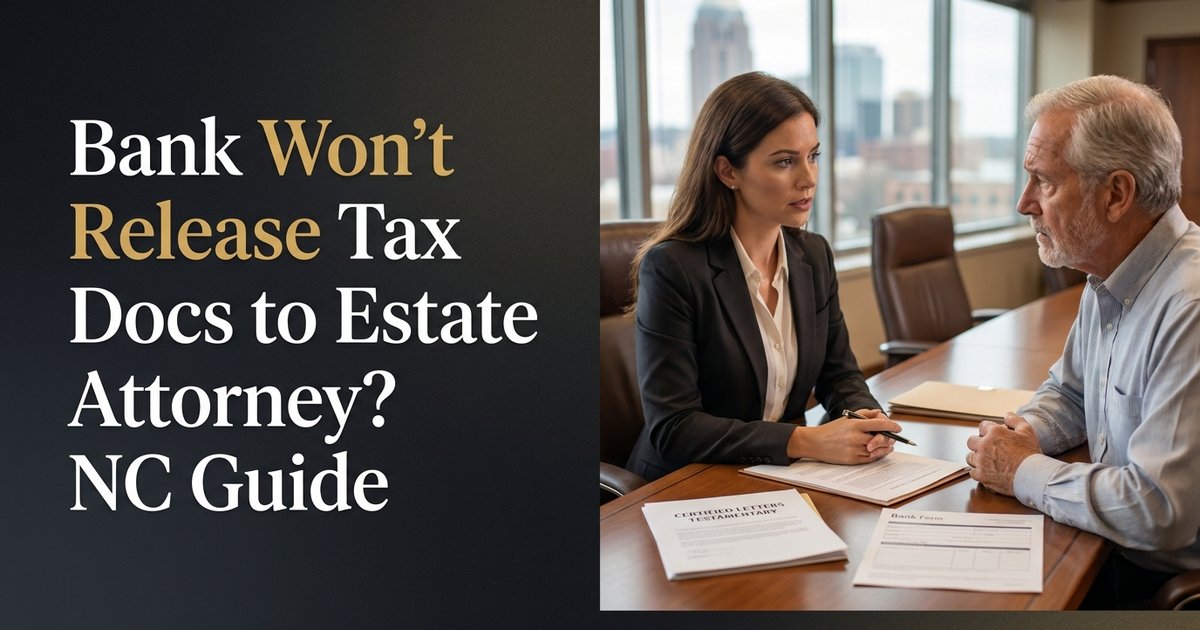 Can a bank refuse to release a decedent’s tax documents to the estate’s attorney or legal assistant even with a signed authorization? NC