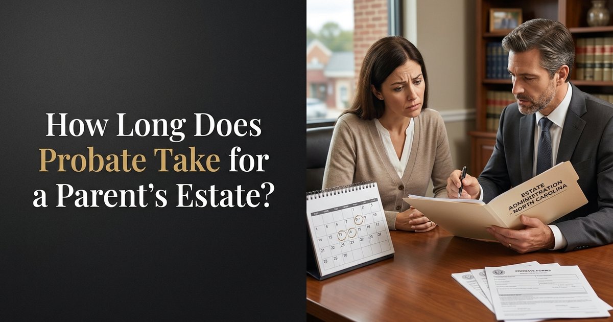 How long does the probate process usually take for a parent's estate? NC