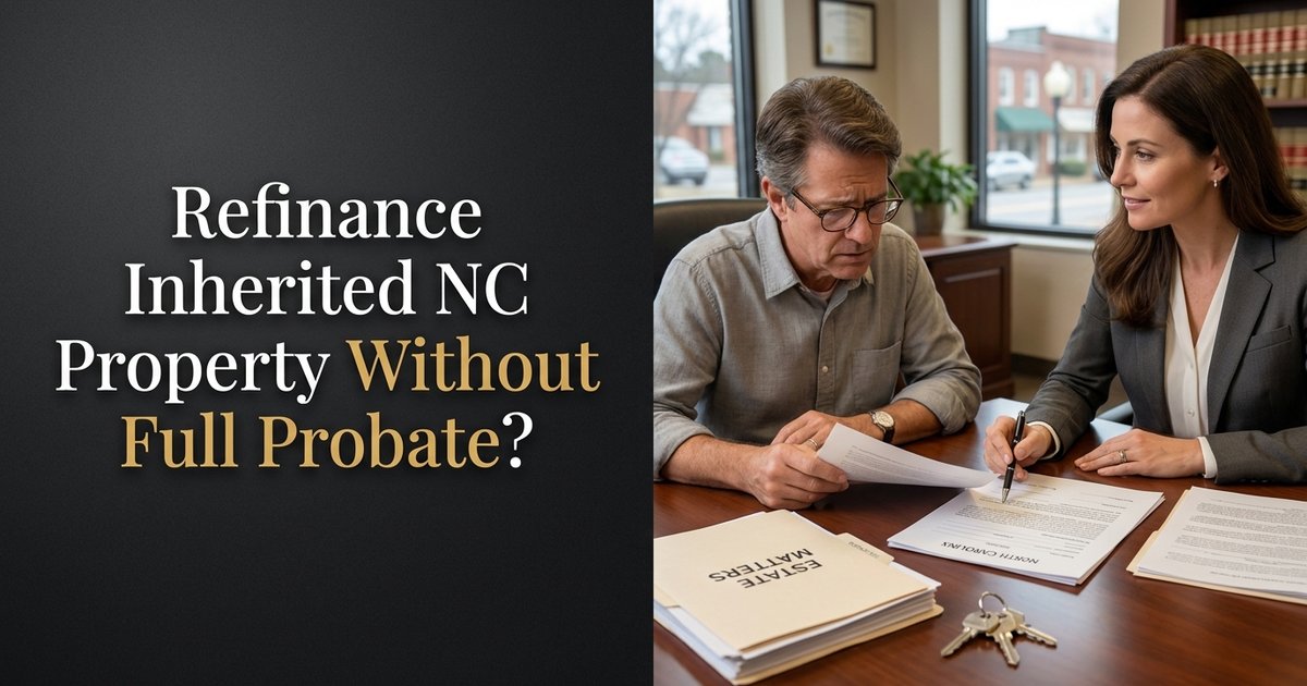 Do I need to open probate just to publish notice to creditors so I can refinance or borrow against the property? NC