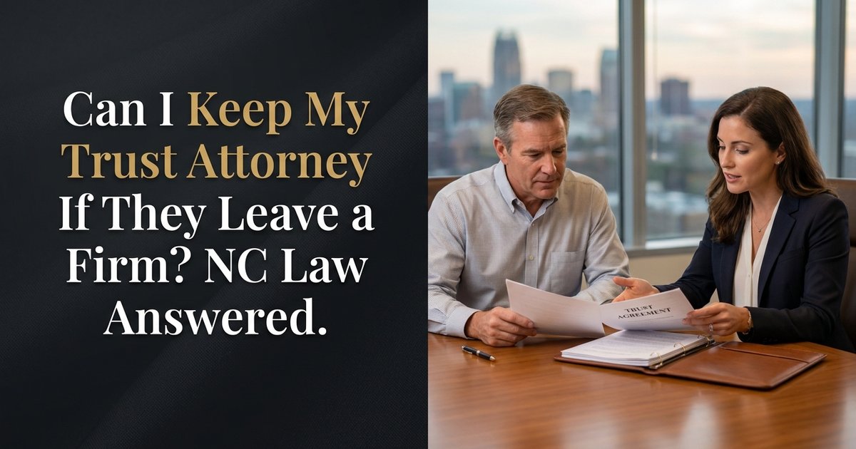 Can I keep the same trust attorney after they open their own practice, or do I need to sign anything new? NC