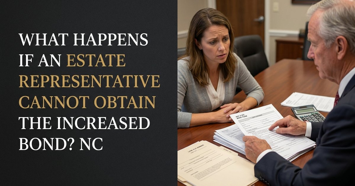What happens if the estate representative cannot obtain the increased bond amount? NC