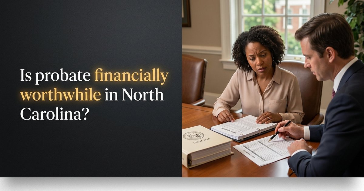 How can I find out whether the estate has enough assets to make probate worth pursuing? NC
