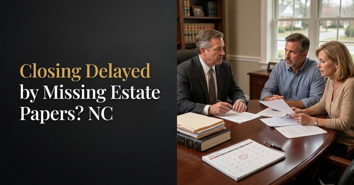 What happens if the estate paperwork isn’t finalized by the time of the scheduled closing? NC