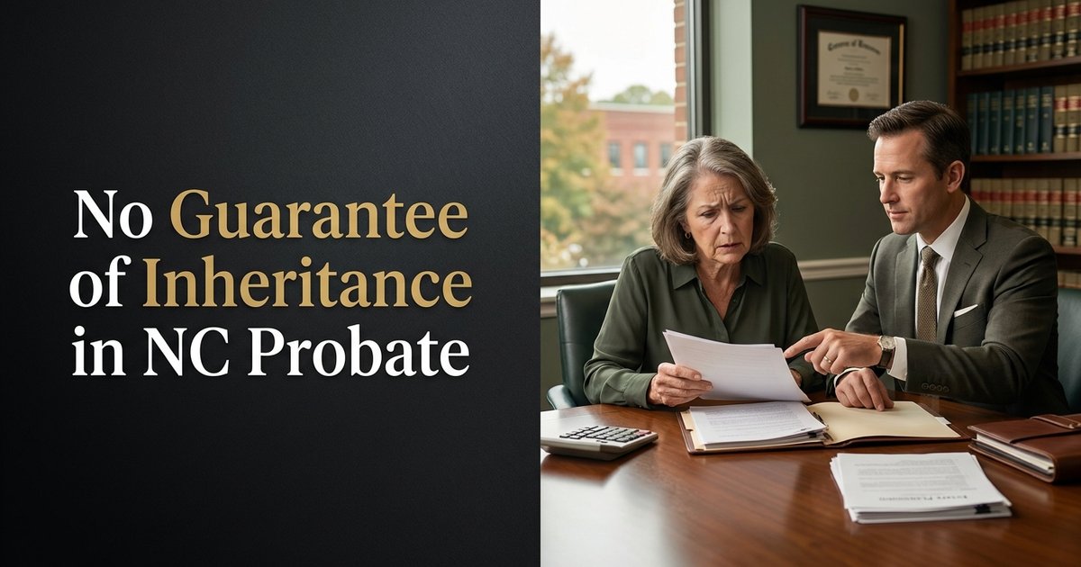 Is there any guarantee I will receive an inheritance if I move forward with the estate process? NC