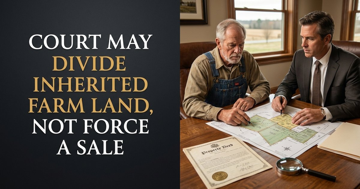 Can a court physically divide inherited farm property instead of ordering it to be sold? NC