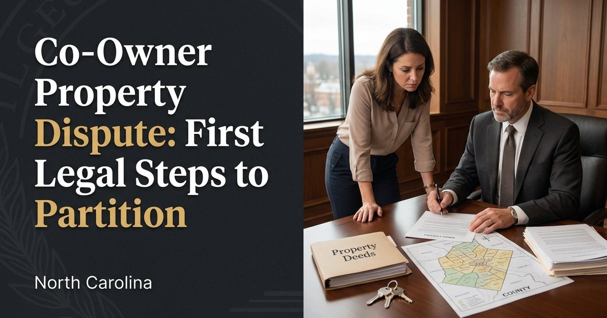 What are the first steps the attorney takes once a partition case begins? NC