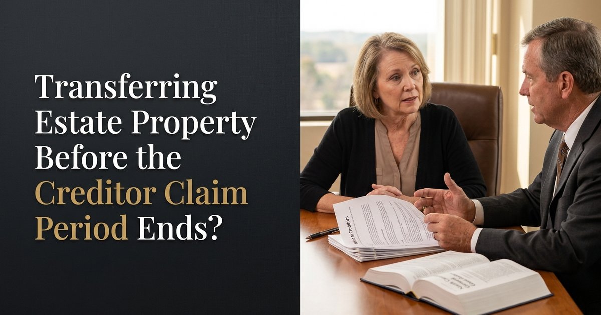 Can estate property be transferred to a beneficiary before the creditor claim period ends? NC