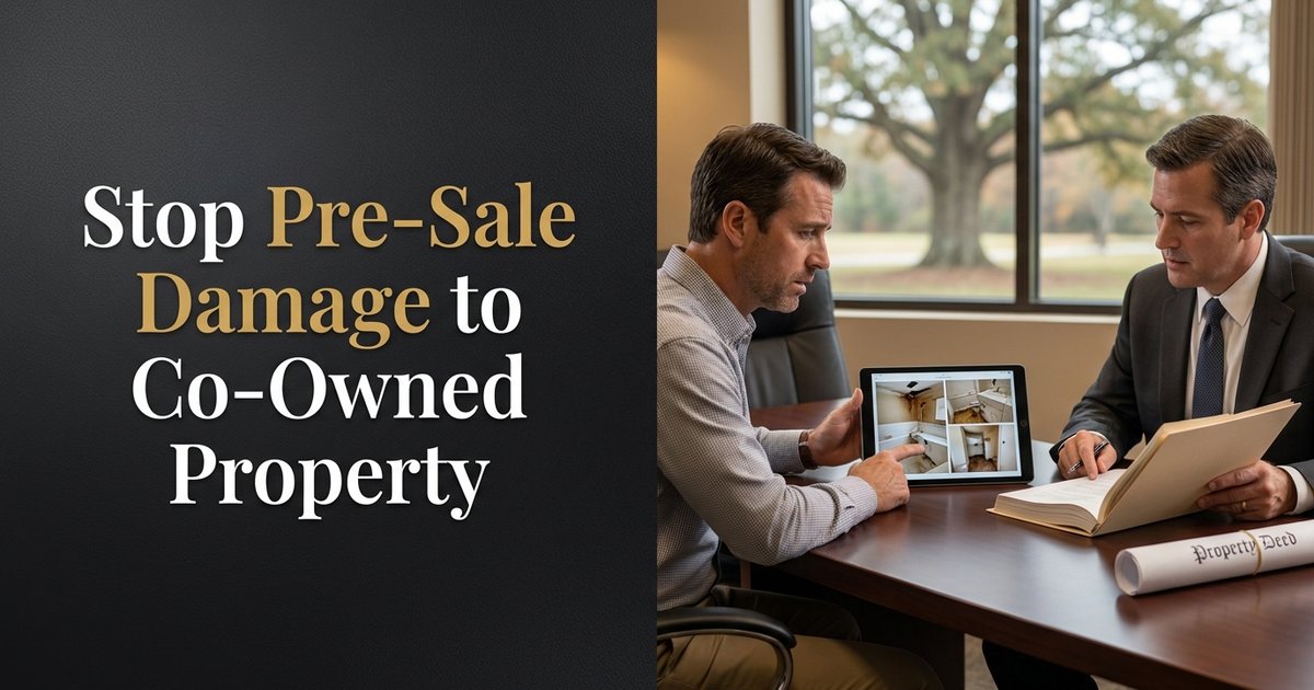 What can I do if the person living in the house damages it before the property is sold? NC