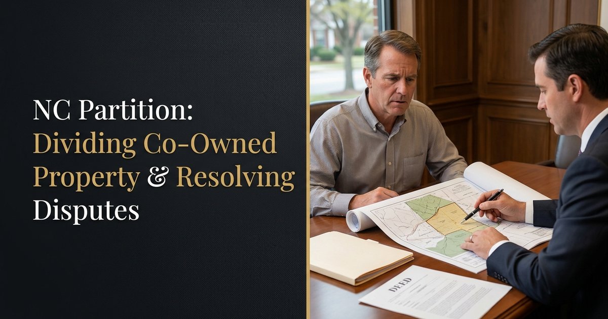 How does a partition action work when I co-own property with a sibling and we cannot agree? NC
