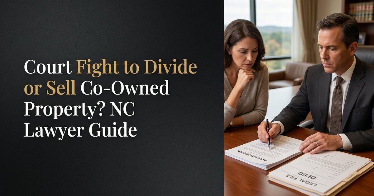 What kind of lawyer handles a court fight over dividing or selling co-owned property? NC