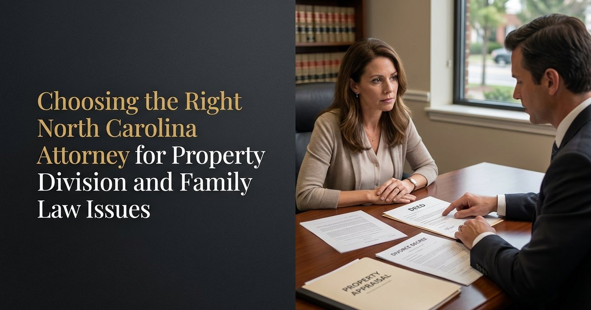 How do I find the right attorney for a property division case that also involves family law issues? NC