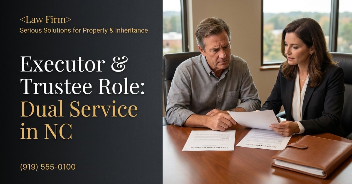 Can the executor also serve as the trustee of a testamentary trust, and are there any downsides or conflicts to doing that? NC