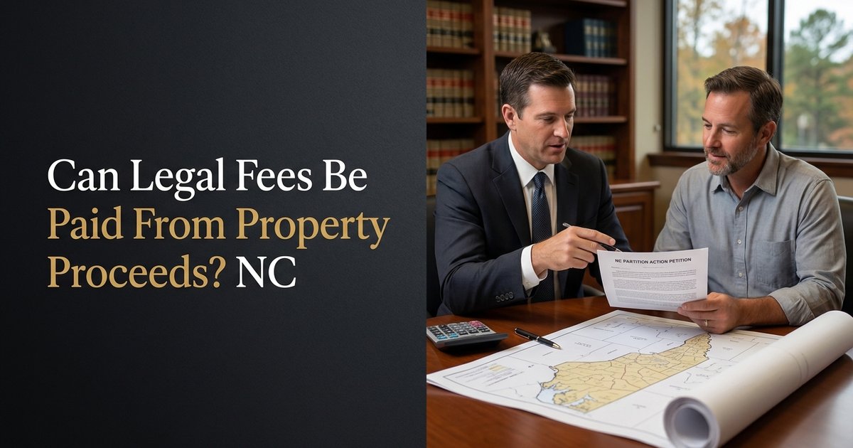 Do I have to pay legal fees upfront, or can fees be paid out of the proceeds when the property closes? NC