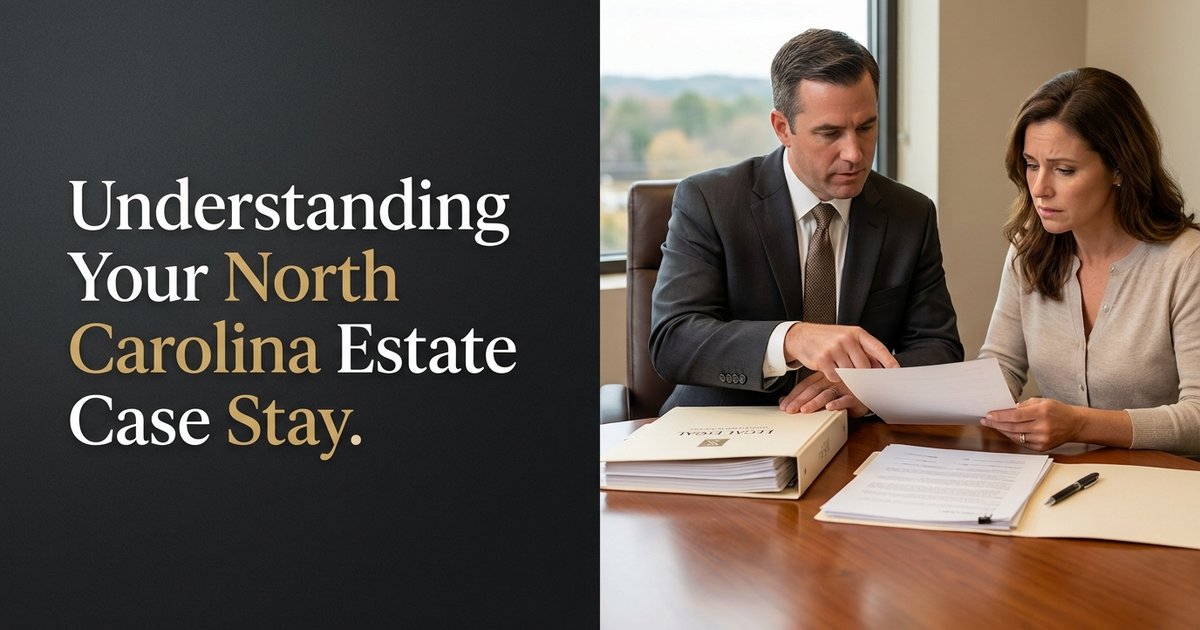 What does it mean that the stay is still open in my estate case, and how does that affect what happens next? NC