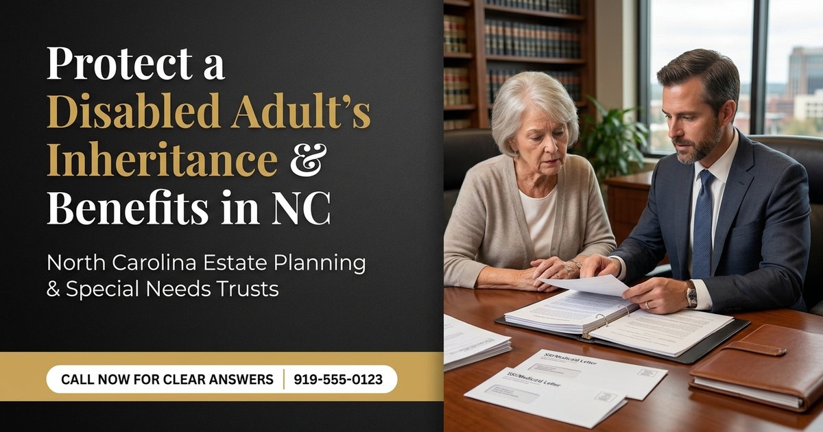 How can we protect an inheritance for a disabled adult so they don’t lose their public benefits? NC