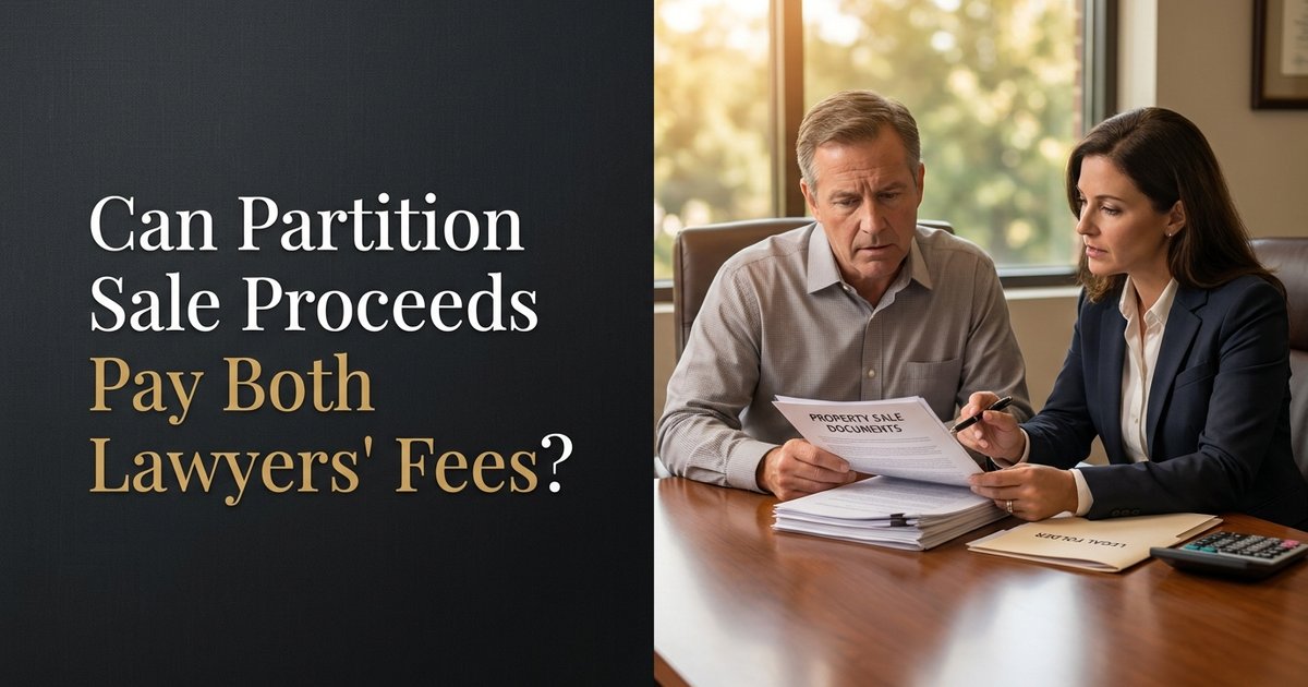 Can attorney fees be paid from the proceeds of a partition sale when both co-owners had separate lawyers? - NC