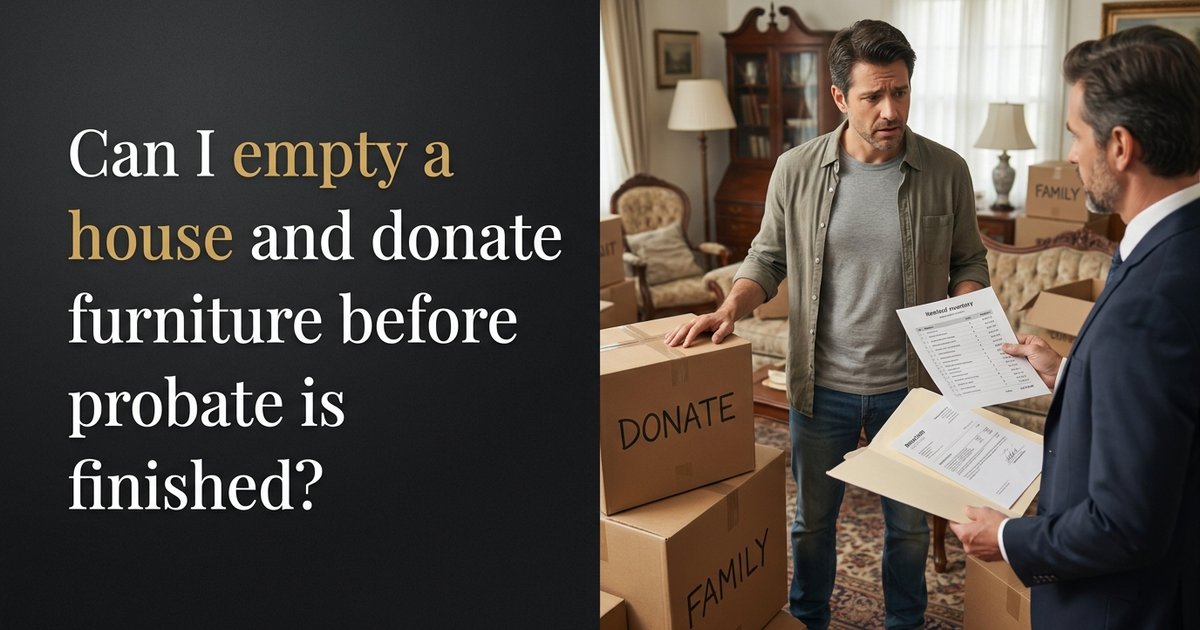 Can I empty a house and donate furniture before the estate or ...