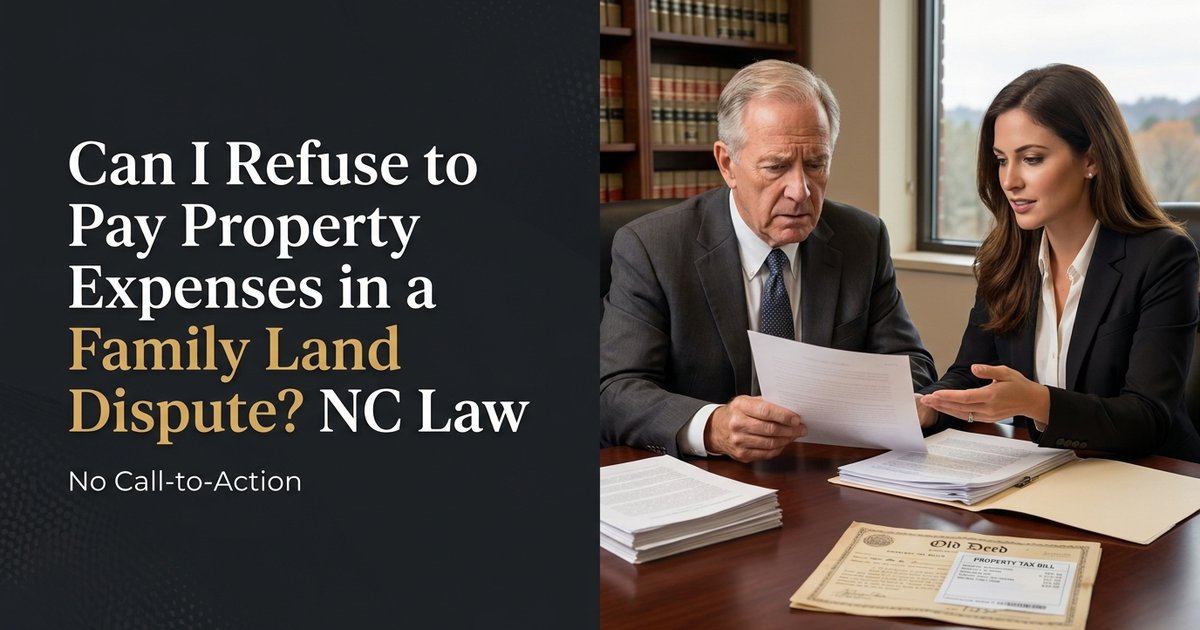 Can I refuse to pay property expenses in a family land dispute if the other side has not provided enough proof? NC