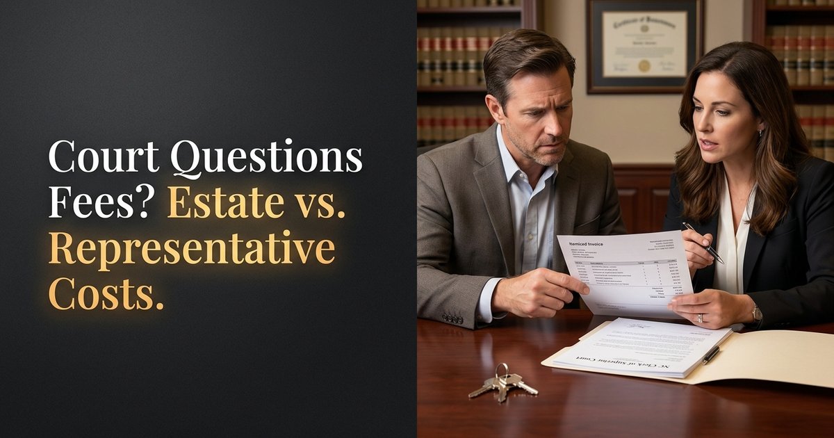 How are attorney fees supposed to be split between the estate and the personal representative when the court says the accounting looks fine but asks about fees? NC