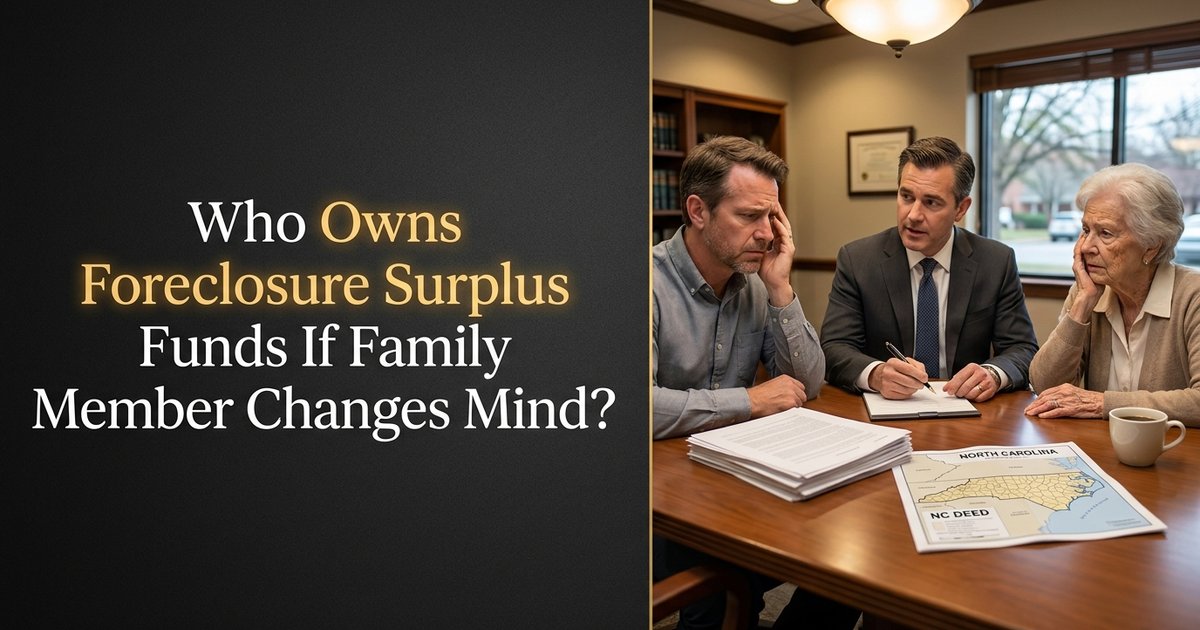 What happens if the person entitled to surplus funds agrees to help but later changes their mind? NC